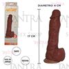Dildo color oscuro Cyberskin con ventosa N°2